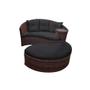 Imagem de Chaise Orbit com Puff - Tecido Duna Preto