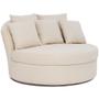 Imagem de Chaise Redondo Living Orgânico Sala Estar Fixa Gávea Titânio C06 Linho Creme C-306 - Lyam