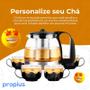 Imagem de Chaleira Bule Com Infusor 1L e 4 Xícaras Café Cozinha Chá Água Moderna Coador Filtro Transparente