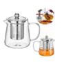 Imagem de Chaleira Bule De Vidro Com Infusor de Chá Inox 450ml