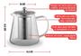 Imagem de Chaleira de Vidro Borossilicato Resistente ao Calor com Difusor de Aço Inox Lines 750ml