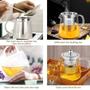 Imagem de Chaleira De Vidro Jarra Com Infusor Bule 550ml Coador Chá E Café Multiuso Moderno Pratico