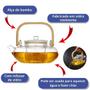 Imagem de Chaleira De Vidro Resistente Vai Ao Fogo Com Infusor 800ml