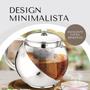 Imagem de Chaleira De Vidro Revestida em aço inoxidavel Com Infusor Inox Bule Cha 750ml