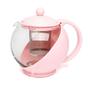 Imagem de Chaleira de vidro rosa ou verde com infusor de inox para chá 750ml ou 1250ml