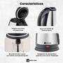 Imagem de Chaleira Elétrica 110v ou 220v Portátil De Aço Inox 1.8 Litros Para Café Chá