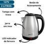 Imagem de Chaleira Eletrica 127V 2 Litros Portatil Jarra Inox Premium