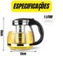 Imagem de Chaleira Infusor Chá Café 1 Litro Vidro Bule Inox 1000Ml