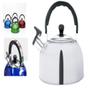 Imagem de Chaleira inox 1,5 litros com apito bule termico grande gold plus cafe cha agua luxo