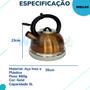 Imagem de Chaleira Inox  Com Apito Crown Gold 3 Litros - Gold