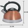 Imagem de Chaleira Inox Gold 3l Dourada Fundo Duplo com Indução e Apito A5 4324-3