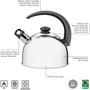 Imagem de Chaleira Tramontina Inox C/ Apito Coffee & Tea 2,1L Preto