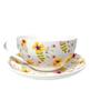 Imagem de Chaleira Vidro e Porcelana 350ml c/1 Xícara Cha c/Pires 200ml Flores