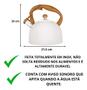 Imagem de Chaleira Wood 2,5 L Bege Bule Mor Aço Inox Com Apito Chá Cor