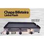 Imagem de Chapa Para Lanches A Gás 74x34cm 3 Queimadores Com Prensa Linha Flash Ital Inox