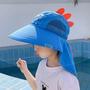 Imagem de Chapéu Boné de Sol Verão Praia Piscina Protetor Contra Raios UV com Apito Desenho Animado Azul