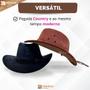 Imagem de Chapeu Country Cowboy Feminino Peão Rodeio Boiadeira Vaqueiro Americano Camurça Top