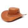 Imagem de Chapéu De Couro Modelo Australiano Liso Cowboy Envio Imediato