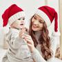 Imagem de Chapéu De Natal De Malha Fofo Com Pompom Para Bebês E Adultos Gorro Macio De Papai Noel Presente De