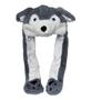 Imagem de Chapéu de pelúcia JOYHY Kids Adults Ear Moving Ear Fap Paw Grey Wolf