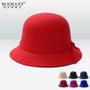 Imagem de Chapéu Feminina Cloche Retro Inglesa Feltro La Inverno feltro lacinho