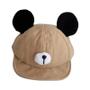 Imagem de Chapéu Infantil de Algodão com Orelhas de Urso - Gorro de Pico com Viseira para Meninos e Meninas