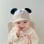 Imagem de Chapéu Infantil de Algodão com Orelhas de Urso - Gorro de Pico com Viseira para Meninos e Meninas