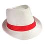 Imagem de Chapéu Malandrinho Branco Com Fita Vermelha Modelo Panamá