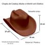 Imagem de Chapéu Marrom Caipira Vaqueiro Cowboy Infantil com Elástico