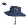 Imagem de Chapéu Sun Bucket PFFY para homens UPF 50+, aba larga, azul