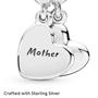 Imagem de Charm Pandora Mother & Son Heart Split Dangle em prata esterlina