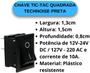 Imagem de Chave Tic-Tac Quadrada Technoise Preta - (Pacote Com 10 Peças)