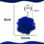 Imagem de Chaveiro Pompom Pelúcia Azul Royal - 50Mm Kit C/12 Unidades - Nybc