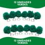 Imagem de Chaveiro Pompom Pelúcia Verde Bandeira - 50Mm Kit C/12 Unidades - Nybc