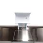 Imagem de Checkout Leve Balcão De Comercio Mesa Reta Com Kit Innal Branco Perfil Azul