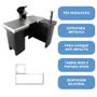 Imagem de Checkout Leve De 1,30M Mesa Reta Com Kit Innal - Branco Perfil Vermelho