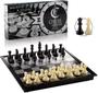 Imagem de Chess Armory Travel Chess Set 9.5" x 9.5"- Conjunto de xadrez de plástico com tabuleiro de xadrez magnético dobrável, peças de xadrez Staunton, Caixa de Armazenamento, e 2 Rainhas Extras - Jogo de Tabuleiro portátil
