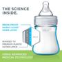 Imagem de Chicco Duo 5oz. Garrafa de bebê híbrida (vidro dentro/plástico por fora) 2-Pack com mamilo anti-cólica de fluxo lento - Claro/Cinza