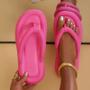 Imagem de Chinelo de Praia Feminino com Plataforma - Multicolorido, Confortável e com Solado Macio em EVA
