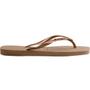 Imagem de Chinelo Dedo Feminino Casual Dia a Dia Praia Passeio Havaianas Slim Square Logo Metallic