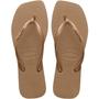 Imagem de Chinelo Dedo Feminino Casual Dia a Dia Praia Passeio Havaianas Slim Square Logo Metallic