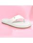 Imagem de Chinelo Feminino Flat-form Confortável Sola Alta Sandália de Dedo Moderna Ferias Verão Branco - 016