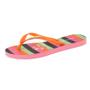 Imagem de Chinelo Feminino Life is The Color Listrado - Rafitthy - Laranja e Pink