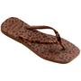 Imagem de Chinelo Havaianas Slim Square Feminino Onça Velvet Tiras Aveludadas 33 ao 40 100% Original
