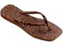 Imagem de Chinelo Havaianas Slim Square Velvet MC Feminino ANIMAL PRINT MARROM de Oncinha Adulta/Juvenil