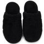 Imagem de chinelo Pantufa preto feminina quentinho confort polar