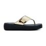 Imagem de Chinelo Papete Feminina FlatForm Sandália Espelhado Casual Confortável Blogueira Verão Ouro