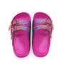 Imagem de Chinelo Plugt Infantil Menina Slide Fivelas Animal Print Magenta 