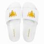 Imagem de Chinelo Slide Cavalera Branco com Logo Dourada