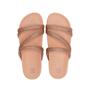 Imagem de Chinelo Slide Zaxy Glitter Feminino Bege Dourado